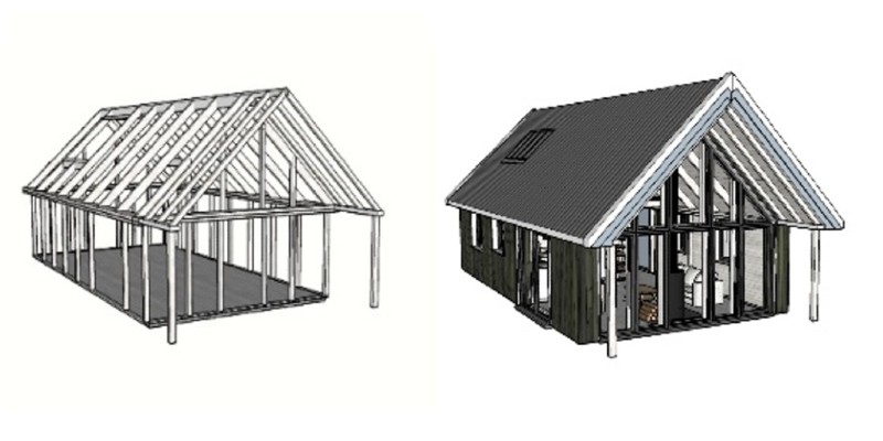 diagram showing timber frame of COP26 House